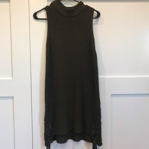 Olive green sweater dress